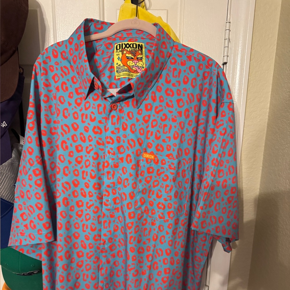 DIXXON Bamboo Party Animal Print Shirt 4XL